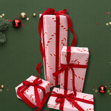 Candy Cane Pink Gift Wrapping Paper – 80gsm, 60cm Wide | Festive Christmas Wrap