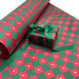Checkerboard Gift Wrapping Paper – 80gsm, 60cm Wide | Festive Christmas Wrap