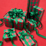 Checkerboard Gift Wrapping Paper – 80gsm, 60cm Wide | Festive Christmas Wrap