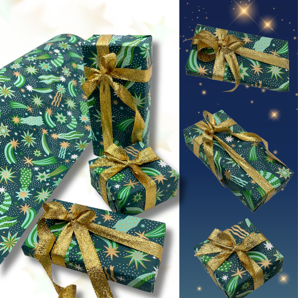 Cosmic Night Gift Wrapping Paper – 80gsm, 60cm Wide | Festive Christmas Wrap