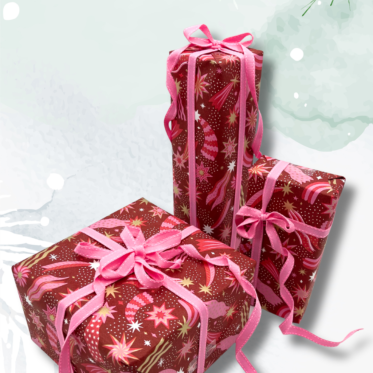 Cottage Pink Stitch Ribbon – 10mm Gift Ribbon