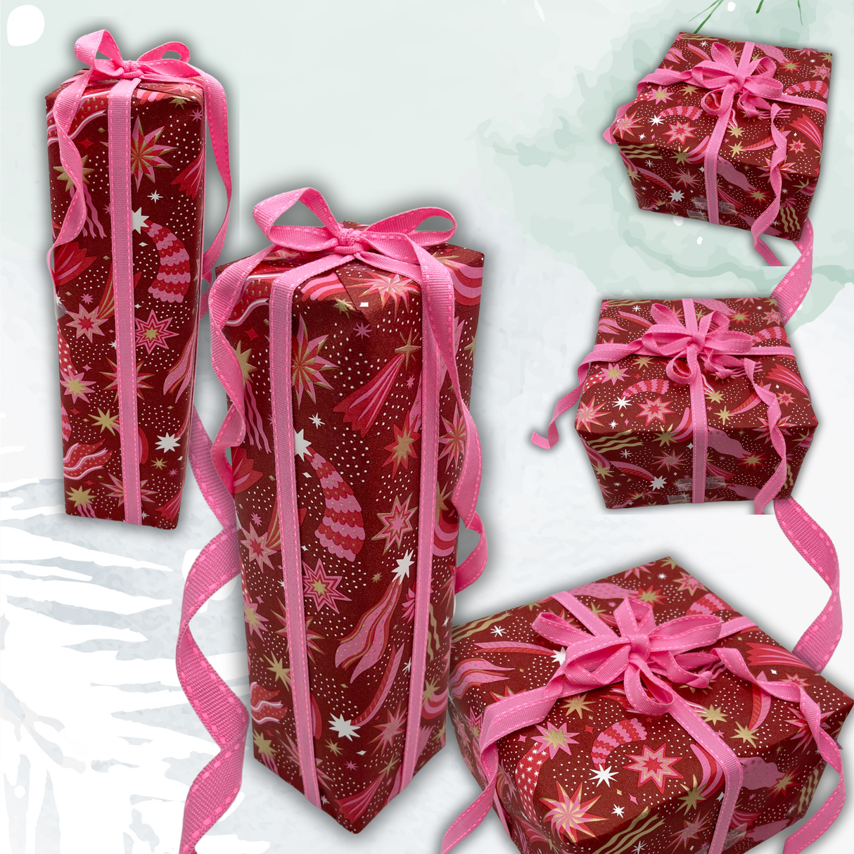 Cottage Pink Stitch Ribbon – 10mm Gift Ribbon