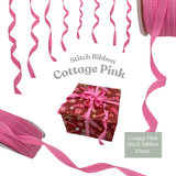 Cottage Pink Stitch Ribbon – 10mm Gift Ribbon