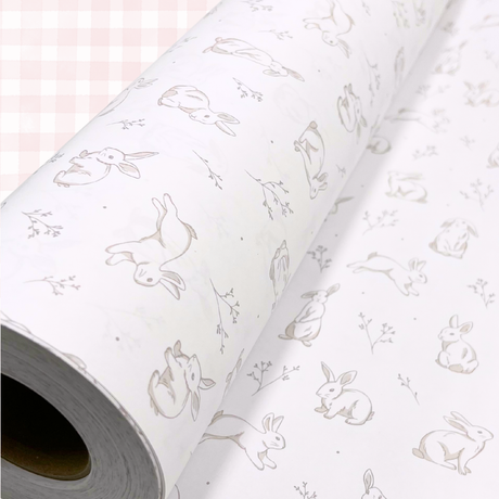 Cottontail Gift Wrapping Paper | Grey Bunny Design | 60cm Wide