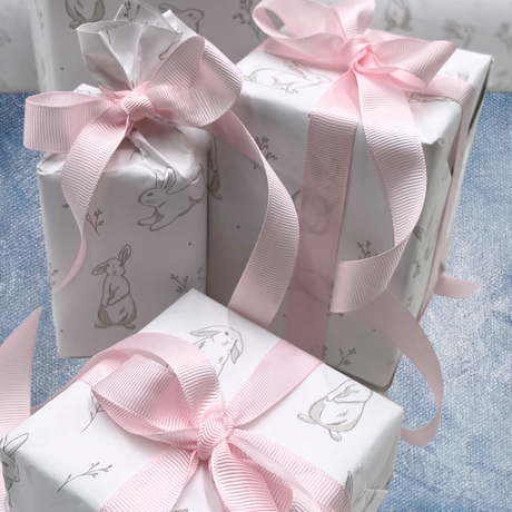 Cottontail Gift Wrapping Paper | Grey Bunny Design | 60cm Wide