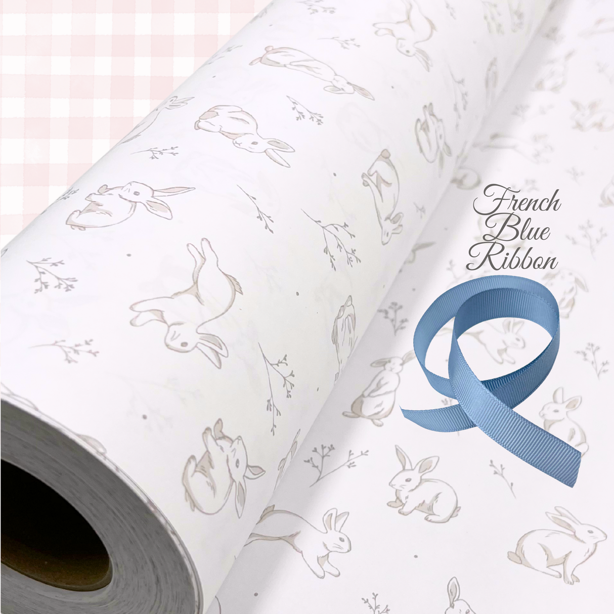 Cottontail Gift Wrapping Paper | Grey Bunny Design | 60cm Wide