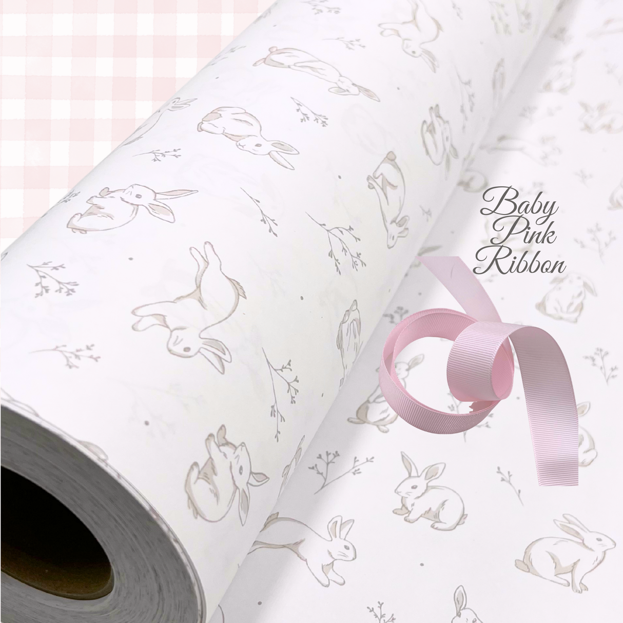Cottontail Gift Wrapping Paper | Grey Bunny Design | 60cm Wide