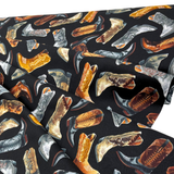 Cowboy Boots Black Fabric, Cotton Quilting Fabric, Timeless Treasures TT-C6307.Black