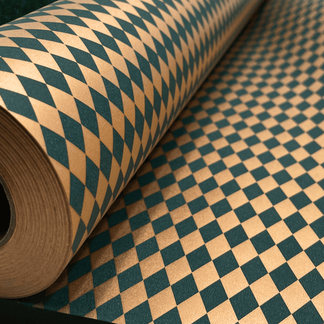 Diamonds Forest Gift Wrapping Paper – Gold & Green Christmas Wrap