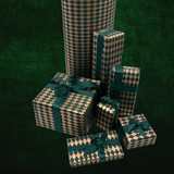 Diamonds Forest Gift Wrapping Paper – Gold & Green Christmas Wrap