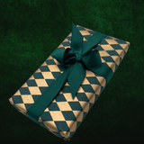 Diamonds Forest Gift Wrapping Paper – Gold & Green Christmas Wrap