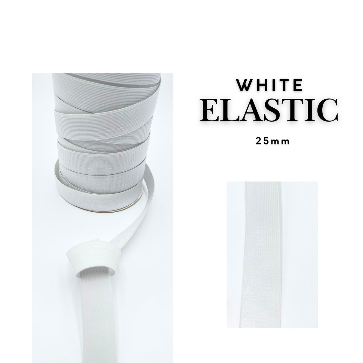 White Woven Non-Roll Elastic – High Density | Hobbycraft