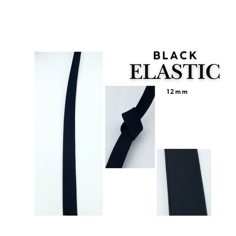 Black Woven Non-Roll Elastic – High Density | Hobbycraft