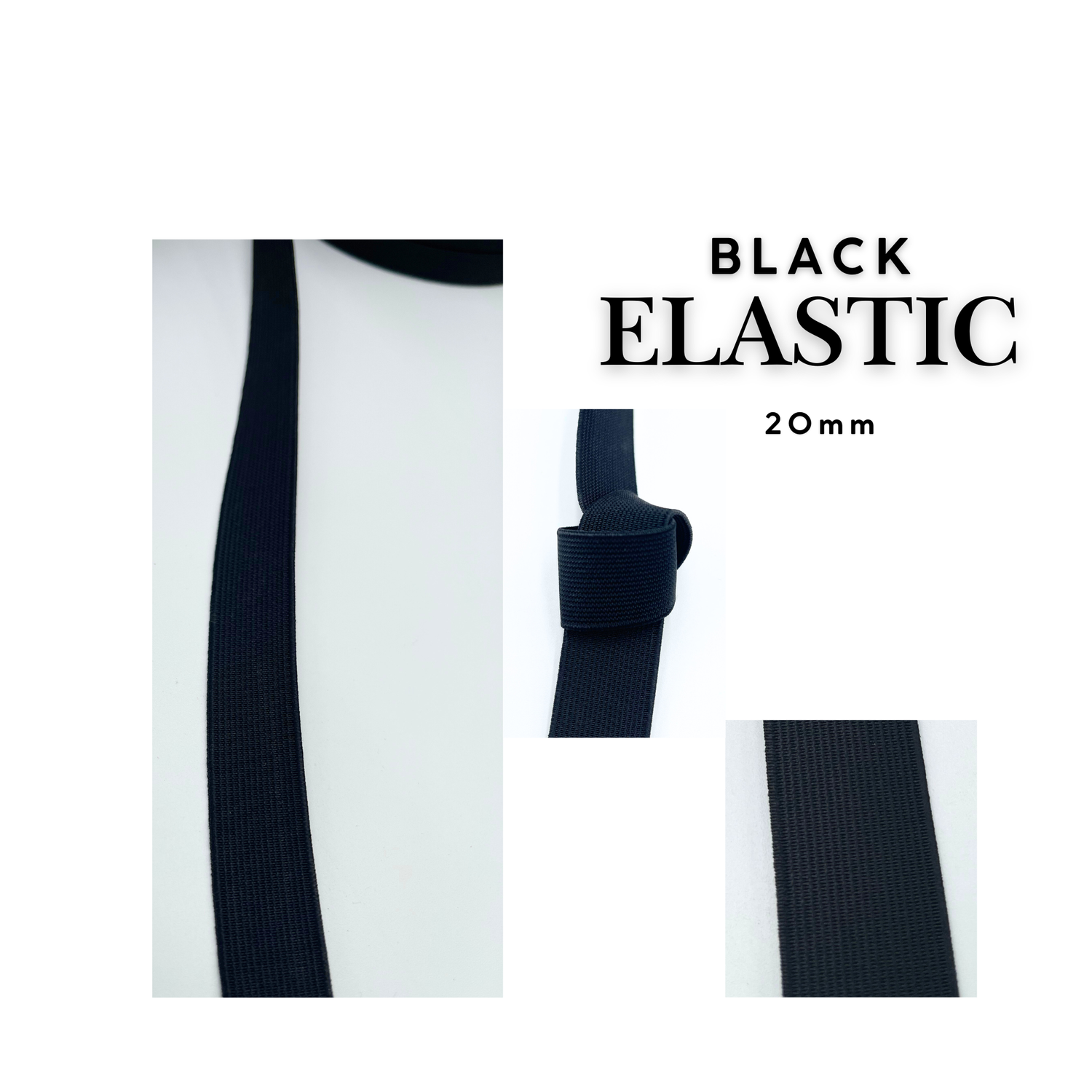 Black Woven Non-Roll Elastic – High Density | Hobbycraft