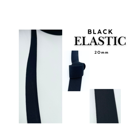 Black Woven Non-Roll Elastic – High Density | Hobbycraft