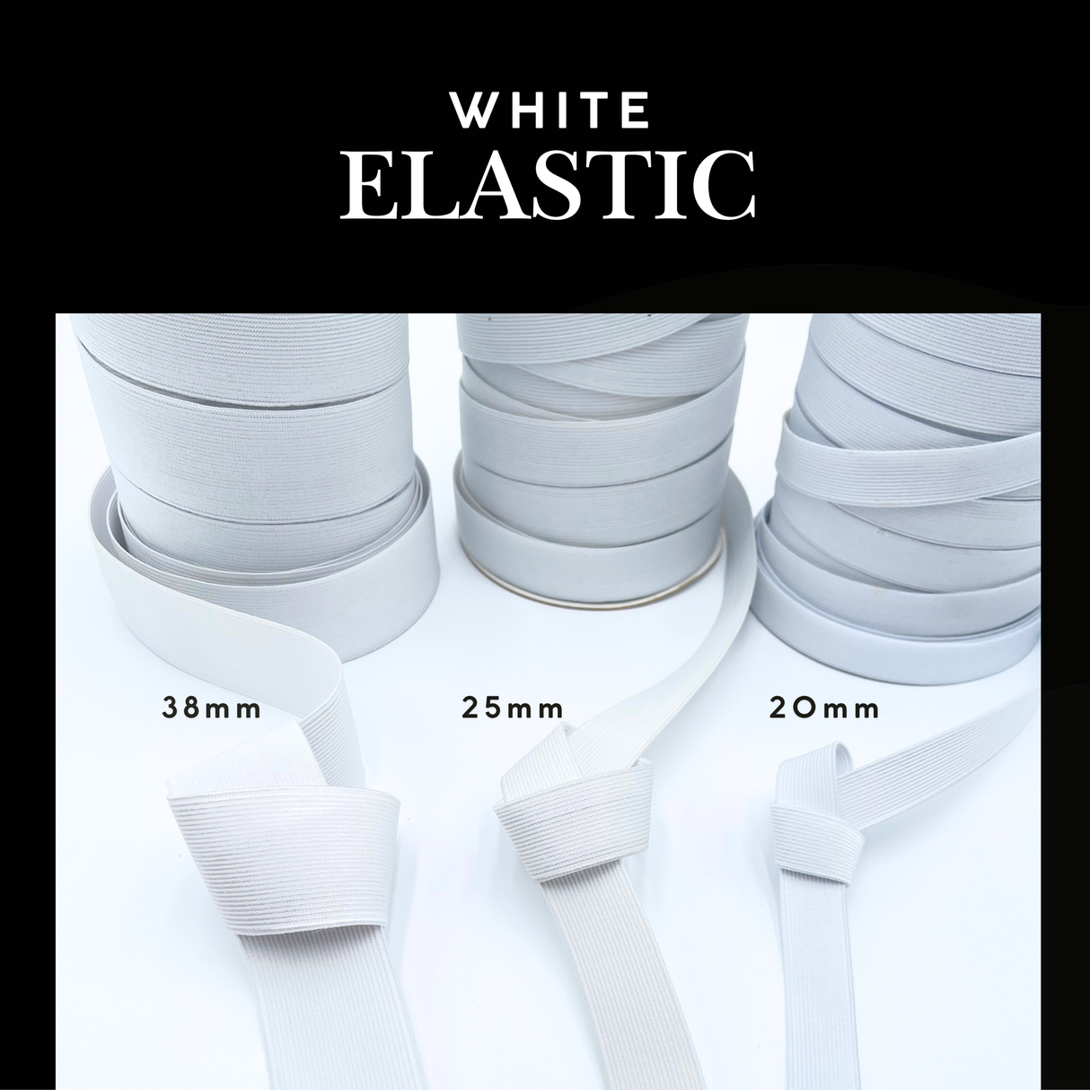 White Woven Non-Roll Elastic – High Density | Hobbycraft