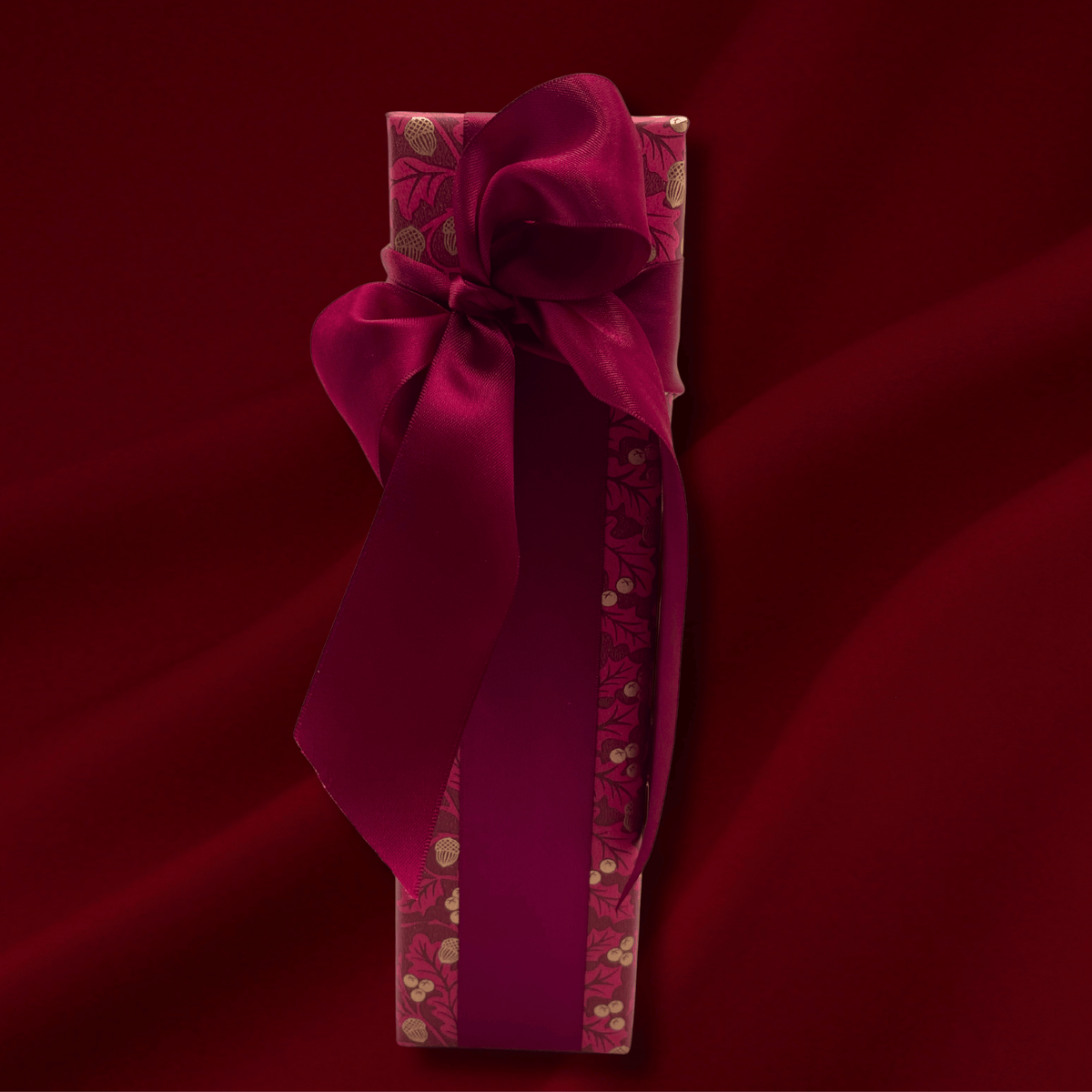 Harvest Burgundy Gift Wrapping Paper – Acorn & Foliage Christmas Wrap