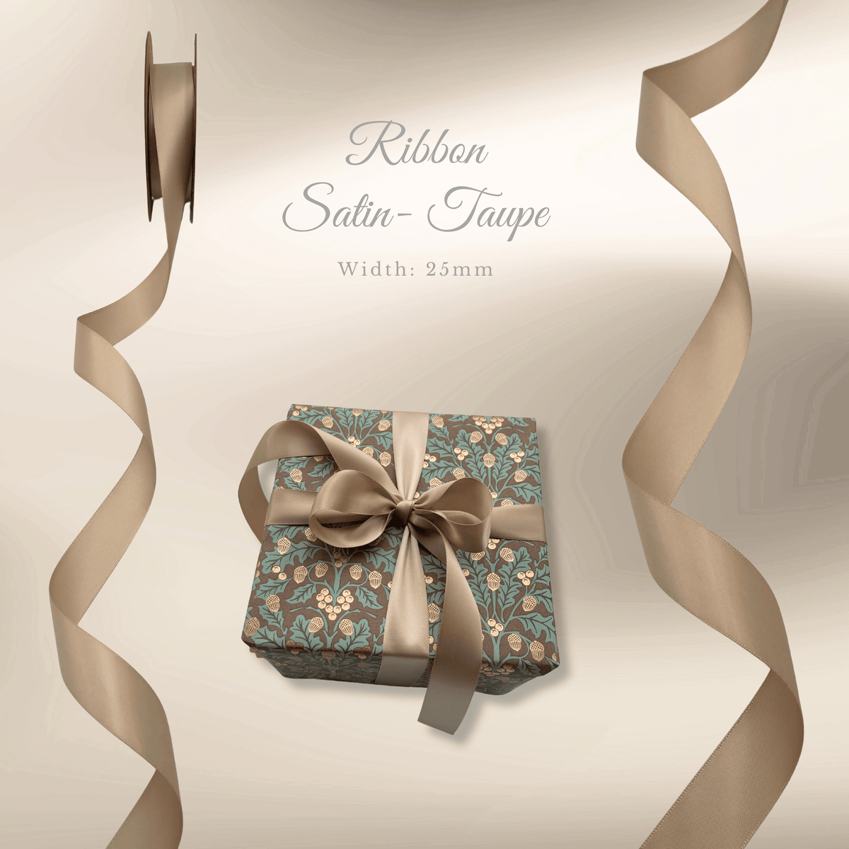 Harvest Cocoa Gift Wrapping Paper – Acorn & Foliage Christmas Wrap