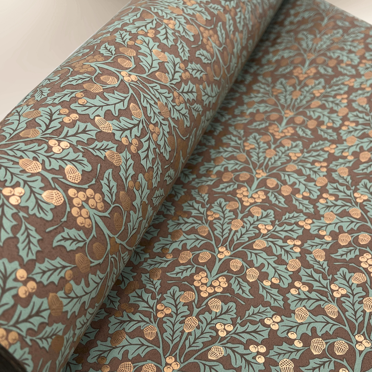 Harvest Cocoa Gift Wrapping Paper – Acorn & Foliage Christmas Wrap