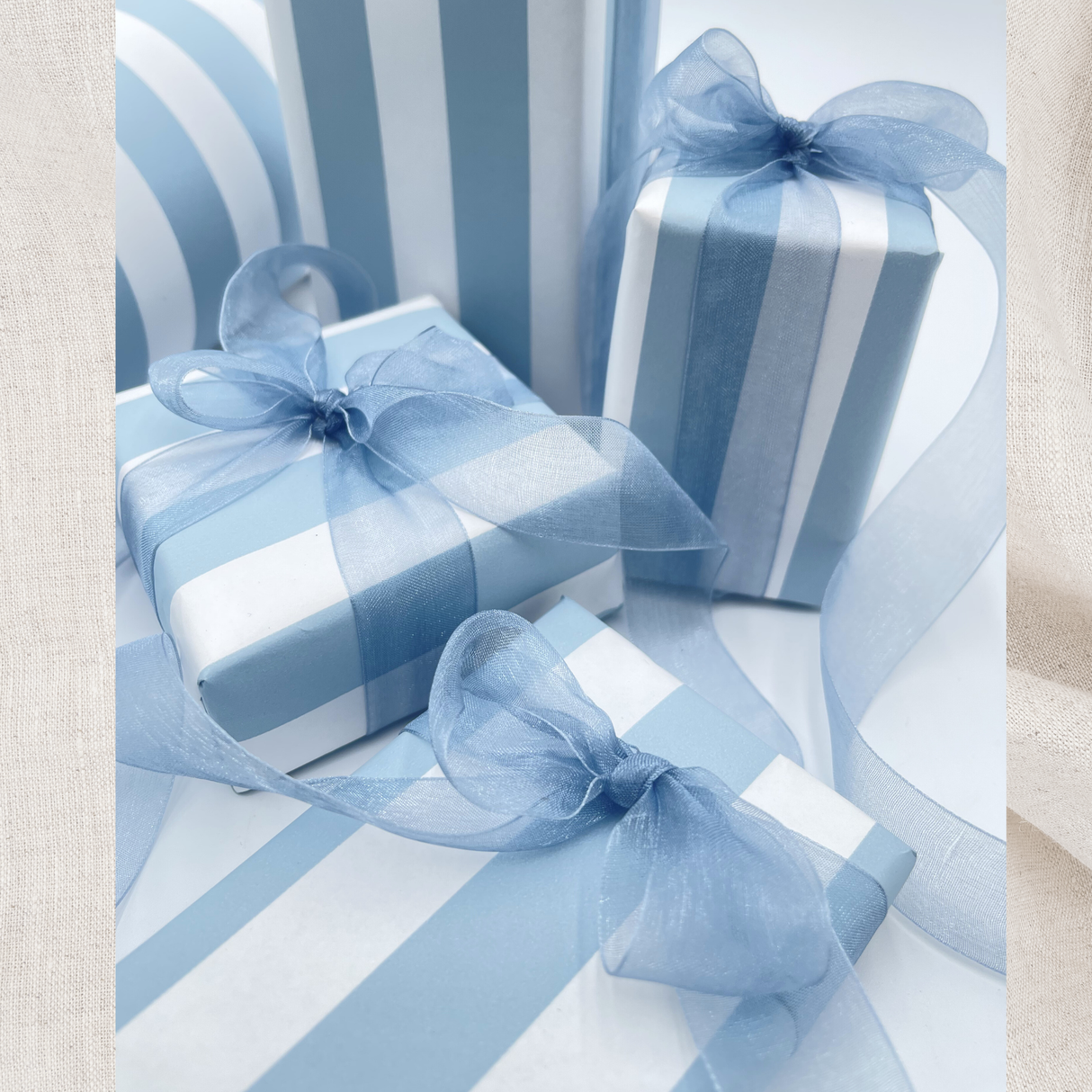 French Blue Pavilion - Eco-Friendly Gift Wrapping Paper - 60cm Wide