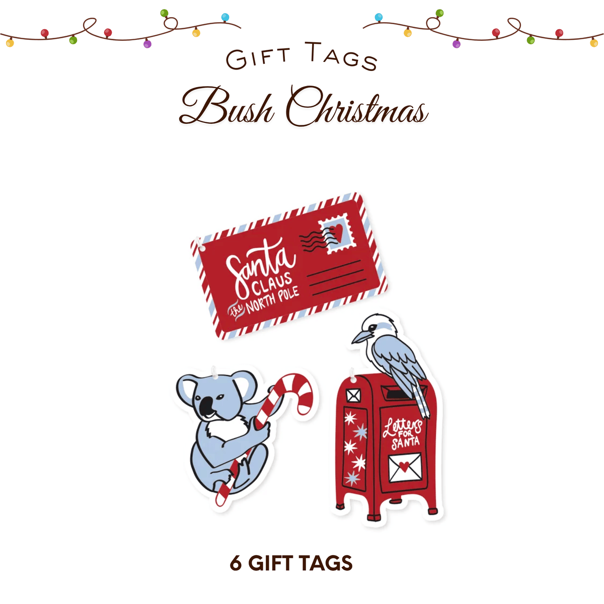 Bush Christmas Gift Tags – 6 Pack | Australian Christmas Gift Tags