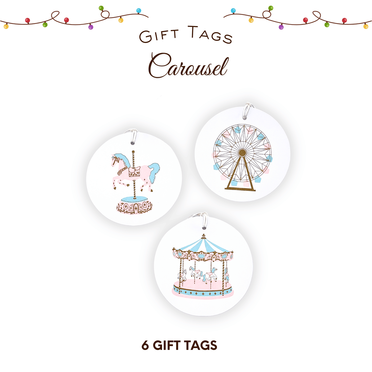 Carousel Gift Tags – 6 Pack | Vintage Fairground Gift Tags