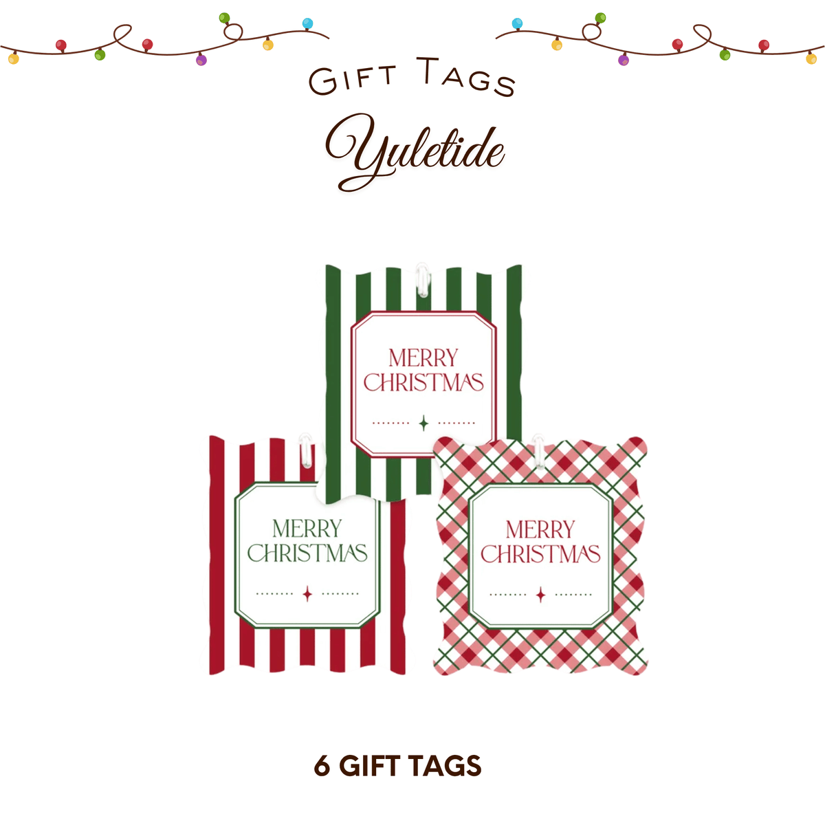 Yuletide Gift Tags – 6 Pack | Christmas Gift Tags