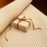 Gingham Rustic Gift Wrapping Paper – Mustard Check