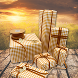 Gingham Rustic Gift Wrapping Paper – Mustard Check