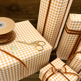 Gingham Rustic Gift Wrapping Paper – Mustard Check