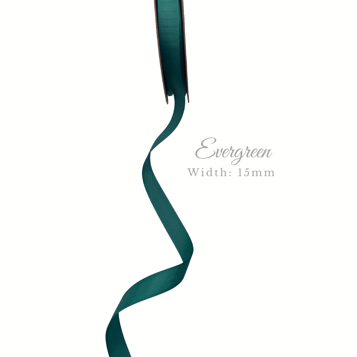 Evergreen grosgrain ribbon, width 15mm