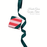 Hunter Green Stitch & Evergreen Grosgrain Gift Ribbon
