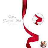 Classic red 15mm grosgrain ribbon for Christmas gift wrapping and bows