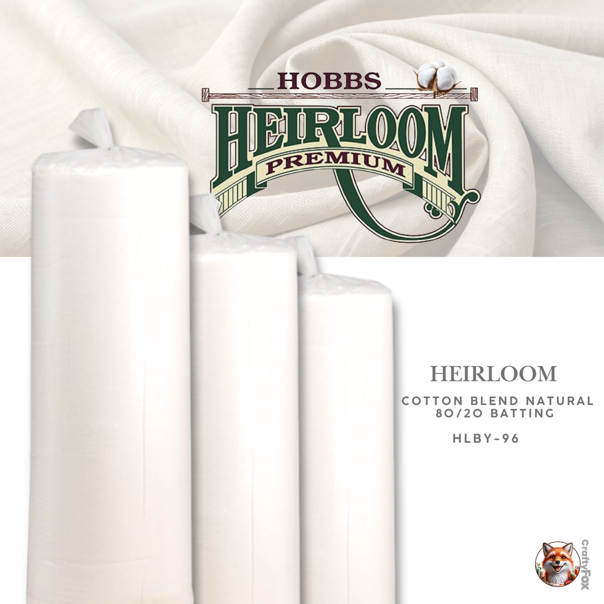 Hobbs Heirloom® Cotton Blend Batting 80/20 - HLBY-96 (96" Wide)