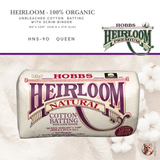 Hobbs Heirloom® 100% Organic Unbleached Cotton Batting with Scrim – Queen (HNS-90)
