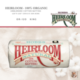 Hobbs Organic Heirloom® 100% Cotton Batting – OR-120 King