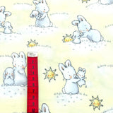 Bunnies Little Ones with Sunshine - Timeless Treasures - Cotton Flannel Fabric - End of Bolt