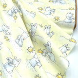Bunnies Little Ones with Sunshine - Timeless Treasures - Cotton Flannel Fabric - End of Bolt