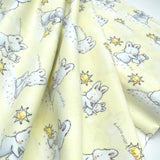 Bunnies Little Ones with Sunshine - Timeless Treasures - Cotton Flannel Fabric - End of Bolt