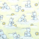Bunnies Little Ones with Sunshine - Timeless Treasures - Cotton Flannel Fabric - End of Bolt