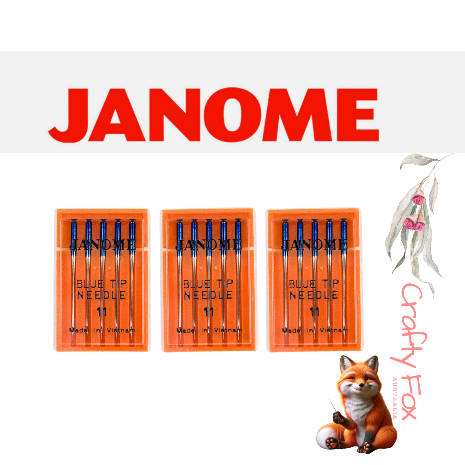 Janome Blue Tip Sewing Machine Needles – Size 11 (Pack of 5)