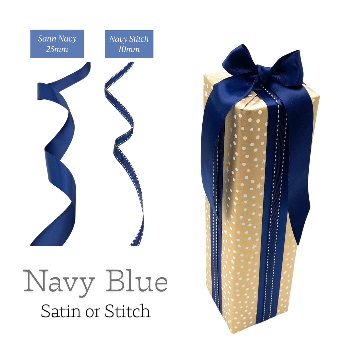 Starry Night Gold Gift Wrapping Paper – 80gsm, 60cm Wide | Festive Christmas Wrap