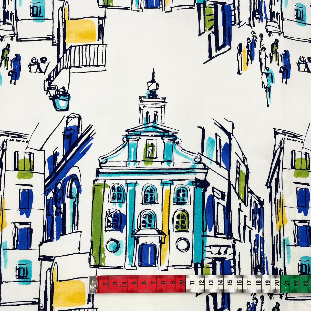 On the Town Fabric – Blue, 100% Cotton Quilting Fabric by Michael Miller