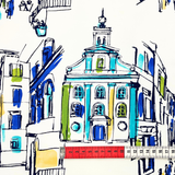 On the Town Fabric – Blue, 100% Cotton Quilting Fabric by Michael Miller