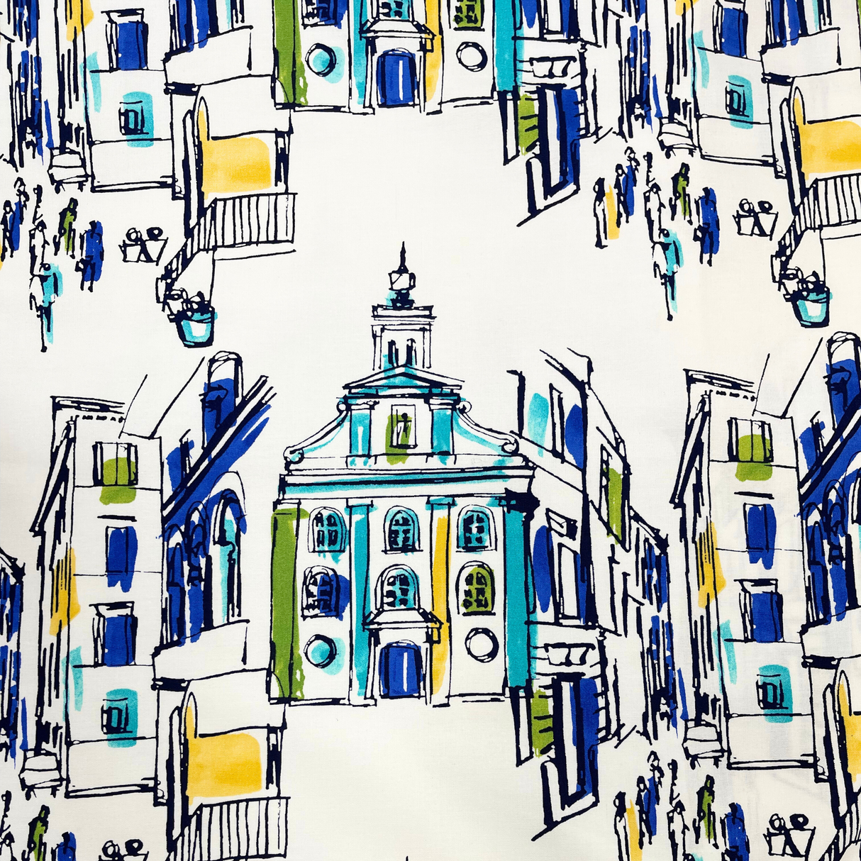 On the Town Fabric – Blue, 100% Cotton Quilting Fabric by Michael Miller