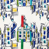 On the Town Fabric – Blue, 100% Cotton Quilting Fabric by Michael Miller