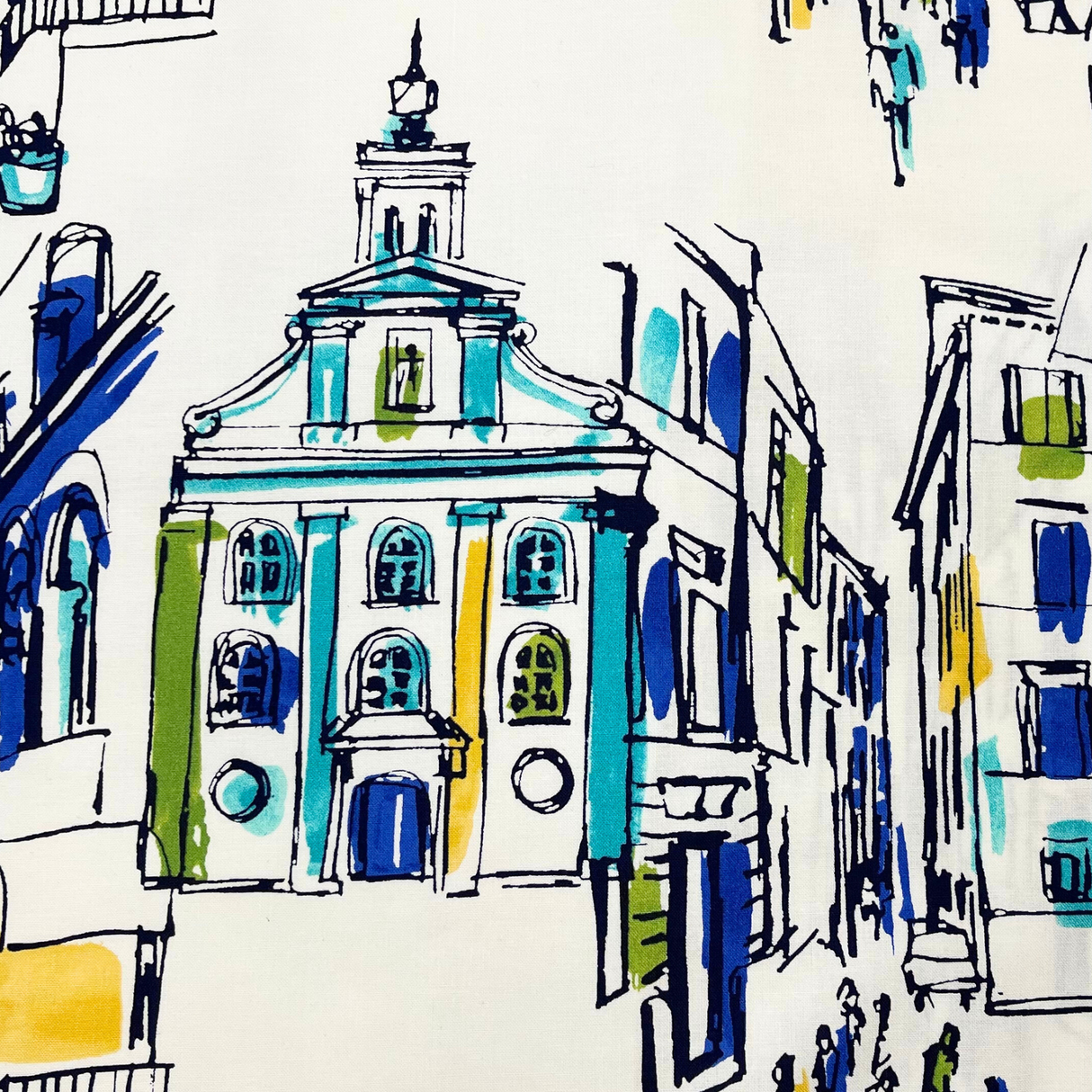 On the Town Fabric – Blue, 100% Cotton Quilting Fabric by Michael Miller