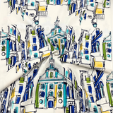 On the Town Fabric – Blue, 100% Cotton Quilting Fabric by Michael Miller