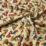 Out West Kokopelli Cotton Quilting Fabric - Timeless Treasures TT-C5038Tan