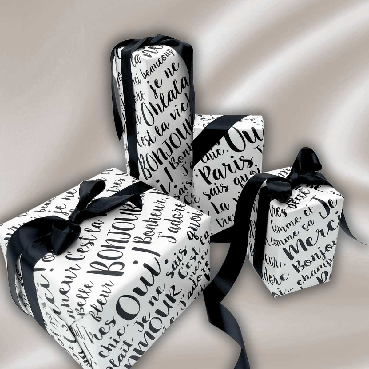 Paris Luxury Pearlised Gift Wrapping Paper – Black & White